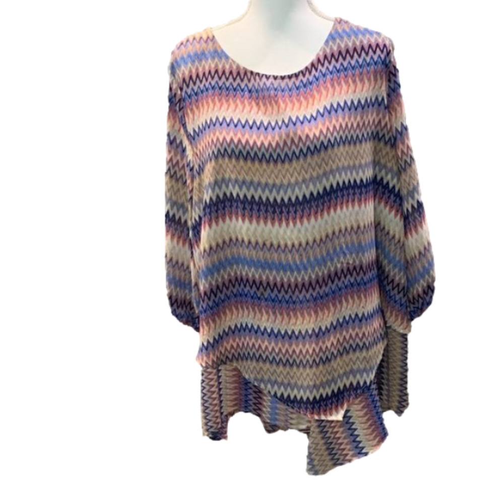 New DIRECTIONS Asymmetrical Multi Colored Tunic